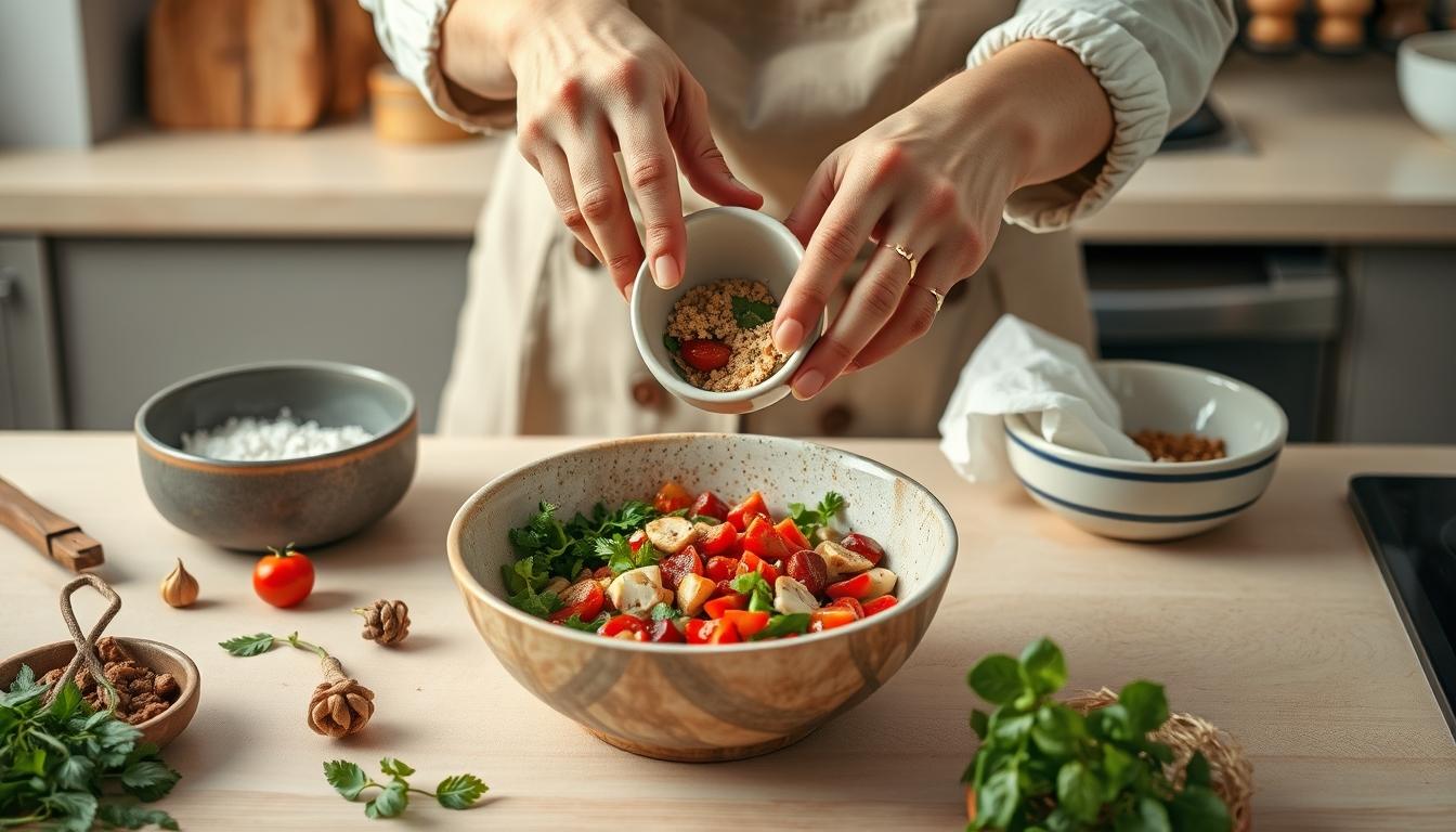 Healthy home cooking bowl